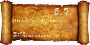 Birkás Tünde névjegykártya